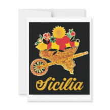 ヴィンテージシチリア旅行ポスターフラットカード – CART