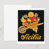 ヴィンテージシチリア旅行ポスターフラットカード – CART ノートカード (正面/裏面)