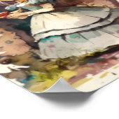 ヴィンテージシックなアリスinワンダーランドコラージュ ポスター (角)