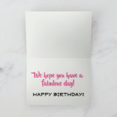 ヴィンテージシックなウォーターカラーピンク自転車誕生日 カード (内部)