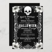 ヴィンテージシックなゴシック様式のダークハロウィーンの衣装パーティー 招待状 (正面/裏面)