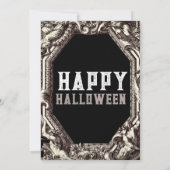 ヴィンテージシックなゴシック様式のダークハロウィーンの衣装パーティー 招待状 (裏面)