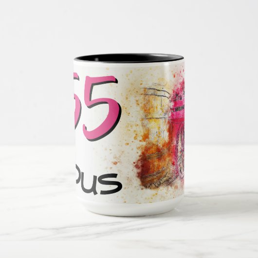 ヴィンテージシックなピンクの自転車55と素晴らしい誕生日 マグカップ (中央)