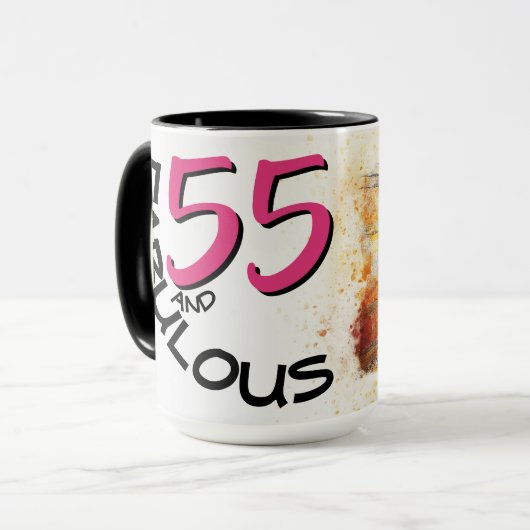 ヴィンテージシックなピンクの自転車55と素晴らしい誕生日 マグカップ (正面左)