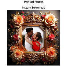 ヴィンテージシックなフォトフレーム(バラとオーナメント)