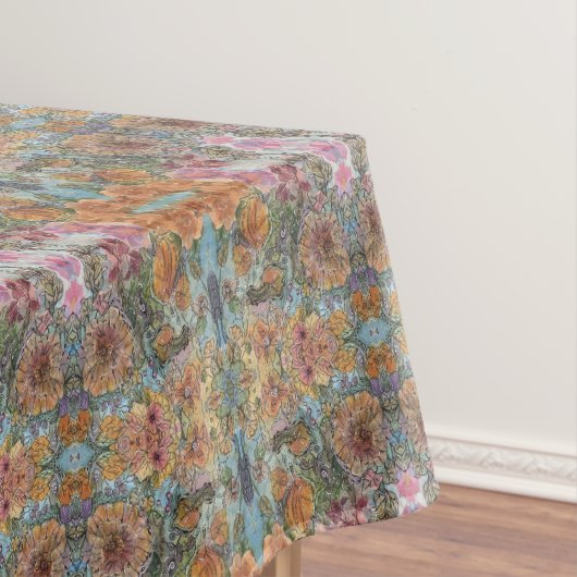 ヴィンテージシックなフラワーガーデンウォーター絵画カラー テーブルクロス (インサイチュ)