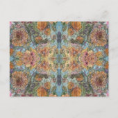 ヴィンテージシックなフラワーガーデンウォーター絵画カラー ポストカード (正面)