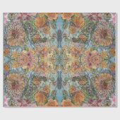 ヴィンテージシックなフラワーガーデンウォーター絵画カラー ラッピングペーパー (フラット)