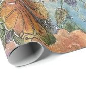 ヴィンテージシックなフラワーガーデンウォーター絵画カラー ラッピングペーパー (ロールコーナー)