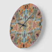 ヴィンテージシックなフラワーガーデンウォーター絵画カラー ラージ壁時計 (傾斜)