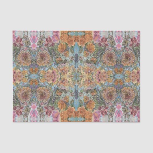 ヴィンテージシックなフラワーガーデンウォーター絵画カラー 薄葉紙 (正面)