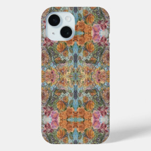 ヴィンテージシックなフラワーガーデンウォーター絵画カラー iPhone 15ケース
