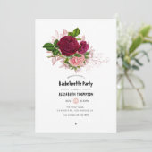 ヴィンテージシックなブルゴーニュとピンクバチェロレッテ 招待状 (スタンド正面)