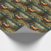 ヴィンテージシックなボホチキン牧草地 ラッピングペーパー (角)