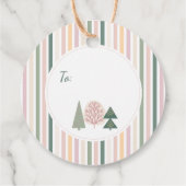 ヴィンテージシックなメリークリスマスツリーピンク&グリーン フェイバータグ (裏面)