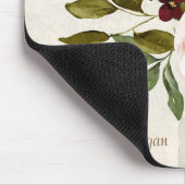 ヴィンテージシックなレースブルゴーニュの花ケースメイトiPh マウスパッド (コーナー)