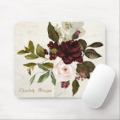 ヴィンテージシックなレースブルゴーニュの花ケースメイトiPh マウスパッド (マウス)