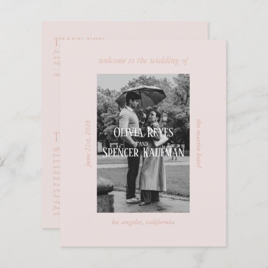 ヴィンテージシックなロマンチックなオールドマネー結婚式 プログラム (正面/裏面)