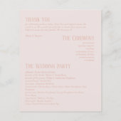 ヴィンテージシックなロマンチックなオールドマネー結婚式 プログラム (裏面)