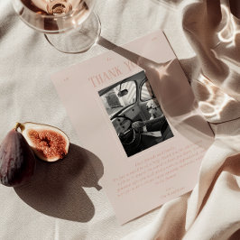 ヴィンテージシックなロマンチックな写真オールドマネー結婚ズ サンキューカード