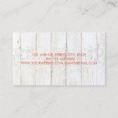 ヴィンテージシックな花、レース、木の質感 名刺 (裏面)