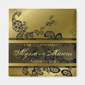 ヴィンテージシックエレガントフローラ孔雀の日付を保存 マグネット (正面)