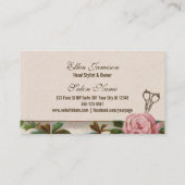 ヴィンテージシックエレガント美容師ピンクフローラ 名刺 (裏面)