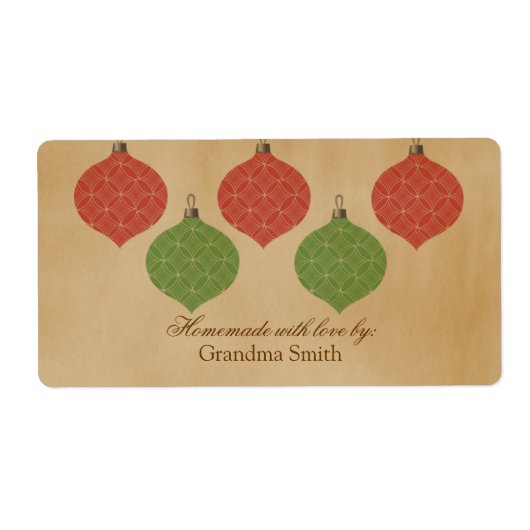 ヴィンテージシックオーナメントクリスマスラベル ラベル (正面)