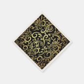 ヴィンテージシックガーリー金ゴールド渦 スタンダードカクテルナプキン (角)