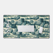 ヴィンテージシックグリーントイレツリーパターン名前をカスタムする デスクマット (キーボード&マウス)