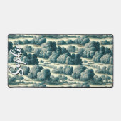 ヴィンテージシックグリーントイレツリーパターン名前をカスタムする デスクマット (正面)