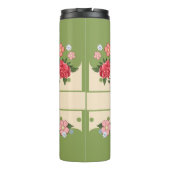 ヴィンテージシックバラフラワーガーデングリーン葉 タンブラー (裏面)