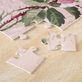 ヴィンテージシックピンクローズブランチ&つる植物 ジグソーパズル (側面)