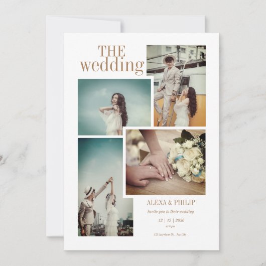 ヴィンテージシックフォト結婚式招待状 招待状 (正面)