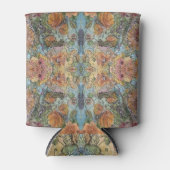 ヴィンテージシックフラワーガーデン水彩画 缶クーラー (正面)