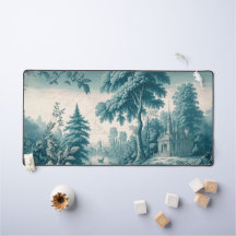 ヴィンテージシックフランスのグリーントイレデジュエデスクマット