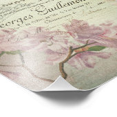 ヴィンテージシックフランスのスクリプトみすぼらしい花コルセット フォトプリント (角)