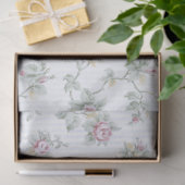 ヴィンテージシックフランスのバラとストライプ 薄葉紙 (ギフト)