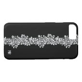 ヴィンテージシックフローラエレガントゴシックブラックモノグラム Case-Mate iPhoneケース (裏面(横))