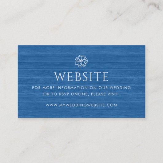 ヴィンテージシックフローラネイビーブルーウッド結婚ズWebサイト エンクロージャーカード (正面)