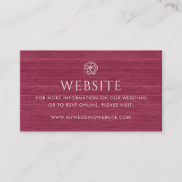 ヴィンテージシックフローラブルガンディ結婚ウッドのウェブサイト エンクロージャーカード