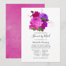 ヴィンテージシックフローラベビー又はブライダルシャワーバイメール 招待状