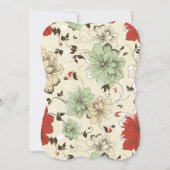 ヴィンテージシックフローラ婚約パーティ 招待状 (裏面)