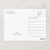 ヴィンテージシックフローラ結婚ズサンキュー ポストカード (裏面)