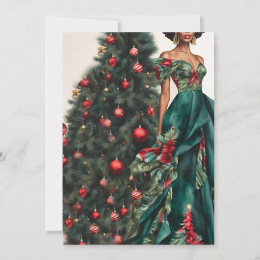 ヴィンテージシックブラックファッション 招待状 (正面)