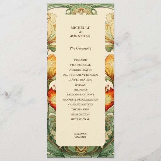 ヴィンテージシックボタニカルアールヌーボーアルフォンスミュシャ プログラム (正面)