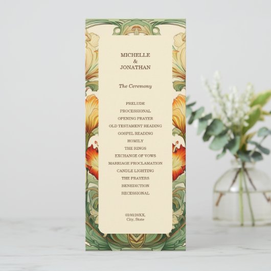 ヴィンテージシックボタニカルアールヌーボーアルフォンスミュシャ プログラム (スタンド正面)