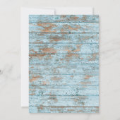 ヴィンテージシックレースアンド素朴ブルービーチウッド 招待状 (裏面)