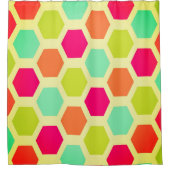 ヴィンテージシック六角形 シャワーカーテン (正面)