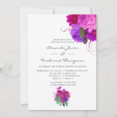 ヴィンテージシック明るい赤紫色とパープルリハーサルディナー 招待状 (正面)